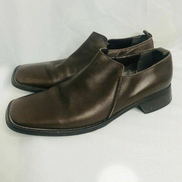 BANANA REPUBLIC Shoes Brown Leather Loafer Square Size 9.5 Y - Picture 11 of 11